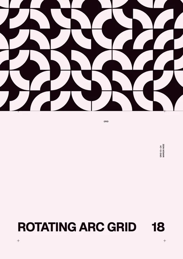 Plakat Rotating Arc Grid