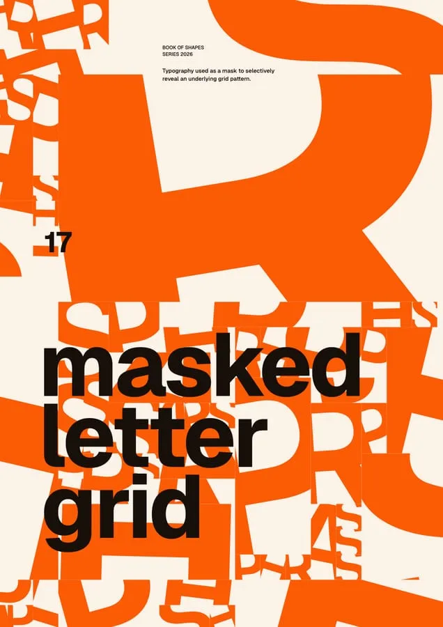 Plakat Masked Letter Grid, orange