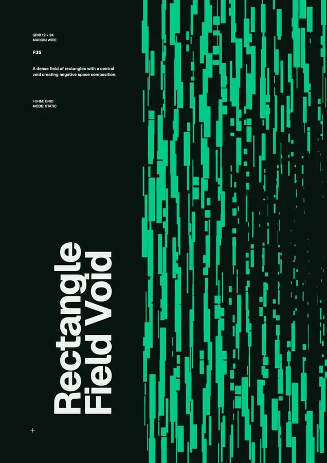Plakat Rectangle Field Void, Titel senkrecht