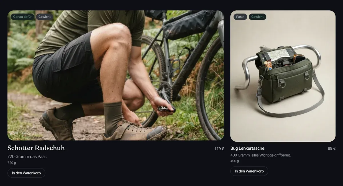Die nächsten Produkte: Schotter Radschuh und Bug Lenkertasche