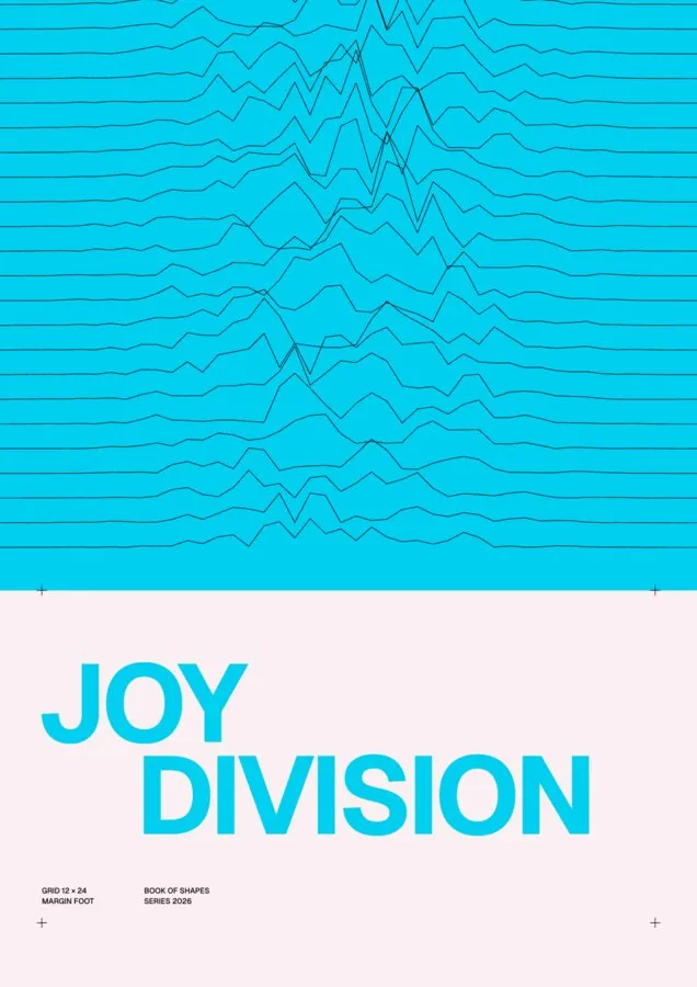 Plakat Joy Division, cyan